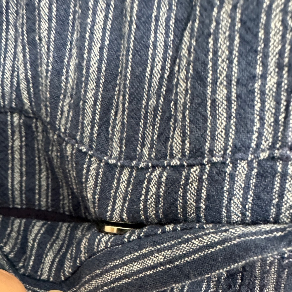 Free People Navy Pinstripe Wide Leg Pants - Picture 8 of 10